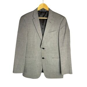 Tommy Hilfiger Men Gray Plaid Suit Blazer Sport Coat Jacket Size S 38